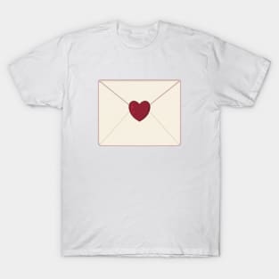 Red heart love letter aesthetic dollette coquette T-Shirt